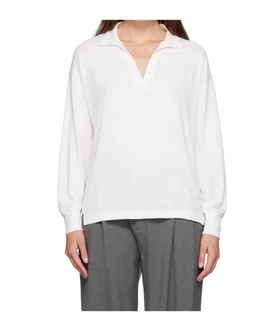 Rag & Bone V-neck Long-sleeved Polo Shirt In White