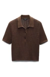 Rag & Bone Viola Knit Polo In Chocolate