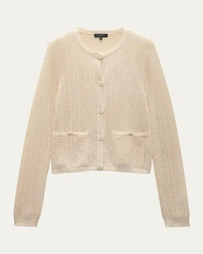 Rag & Bone Viola Open-knit Cardigan In Turtledove