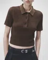 Rag & Bone Viola Knit Polo In Chocolate