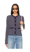 Rag & Bone Navy Viola Stripe Cardigan In 混靛蓝色