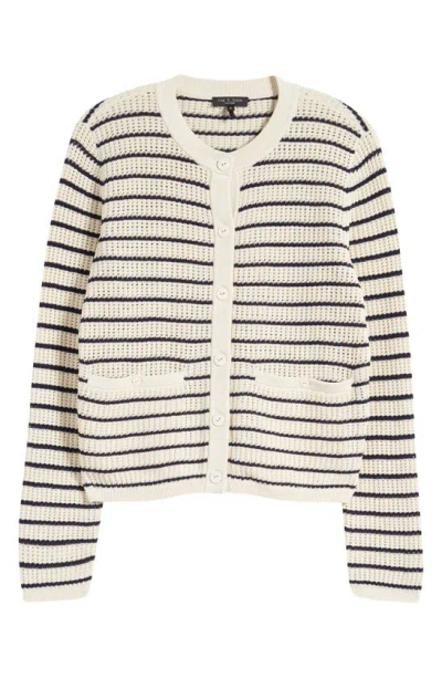 Rag & Bone Viola Stripe Cardigan In Turtledove Multi