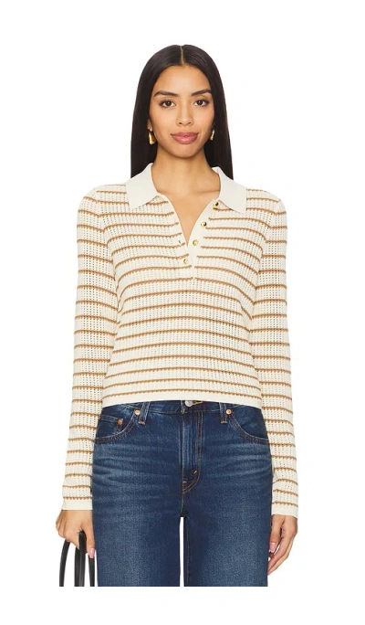 RAG & BONE VIOLA STRIPE LONG SLEEVE POLO
