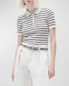 Rag & Bone Viola Stripe Cotton Blend Polo Sweater In Trtldvmlti