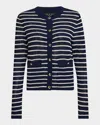 Rag & Bone Navy Viola Stripe Cardigan In Indigomult