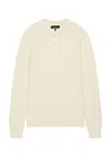 Rag & Bone Washed Dexter Henley In Ivory