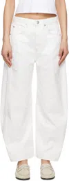 Rag & Bone White Charlie Ankle-length Barrel Jeans In White