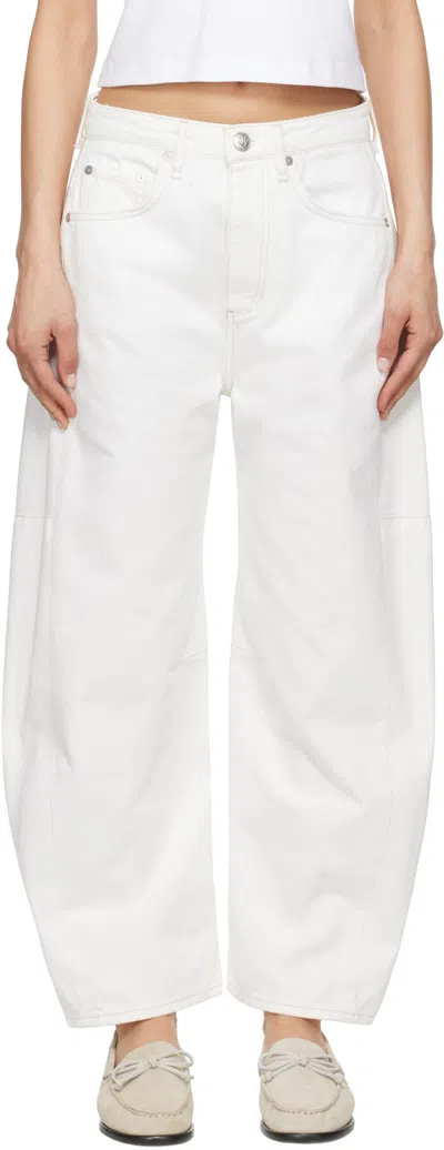 Rag & Bone White Charlie Ankle-length Barrel Jeans