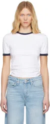 Rag & Bone Mia Short-sleeve Ringer Tee In Whitemult