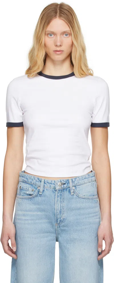 RAG & BONE WHITE MIA RINGER T-SHIRT