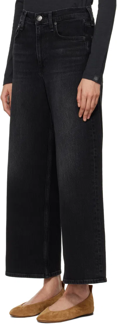 Rag & Bone Wide Leg Jeans In Black