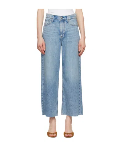 Rag & Bone Wide Leg Jeans In Blue