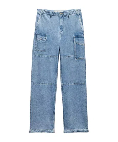 Rag & Bone Wide Leg Side Pocket Jeans In Blue