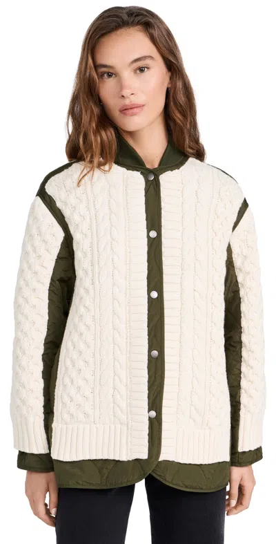 RAG & BONE WINNIE MIXED MEDIA JACKET NATURAL