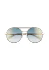 Rag & Bone Women's 59mm Round Metal Aviator Sunglasses In Green In Green