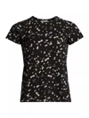Rag & Bone Women's All Over Rose Tee, Black Multi In Multi