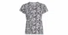 RAG & BONE WOMEN ALL OVER SNAKE TEE SHORT SLEEVE CREW NECK COTTON T-SHIRT IN BLACK/WHITE