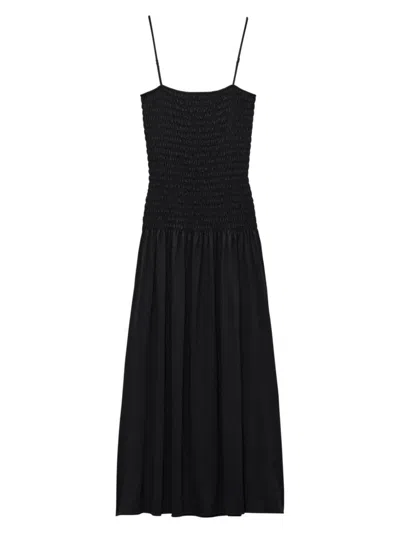 Rag & Bone Women's Anya Smocked Cami Maxi Dress In Black