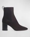 Rag & Bone Astra Suede Square-toe Chelsea Boots In Black