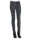 RAG & BONE WOMEN BARCODE PRINTED MID RISE SKINNY JEANS LEGGINGS IN BLACK/WHITE