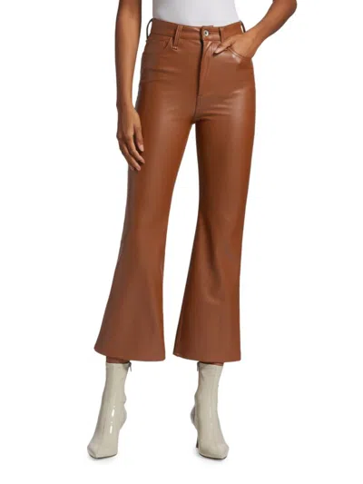 Rag & Bone Women's Casey Flared Faux Leather Pants In Putty Brown