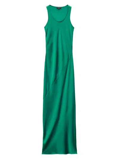 Rag & Bone Women's Daisy Satin Sleeveless Maxi Dress In Emerald Green