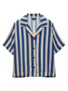 Rag & Bone Women's Declan Silk Striped Camp Shirt In Salute Stripe