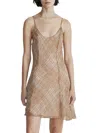 Rag & Bone Delilah Plaid Silk Blend Dress In Tan Multi