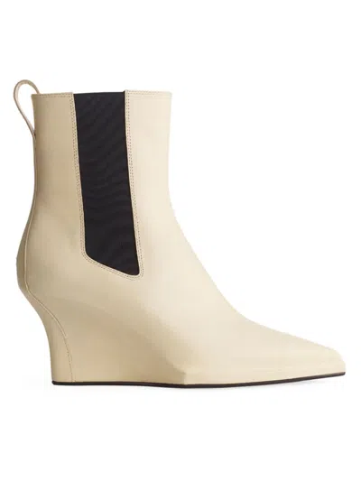 Rag & Bone Eclipse Leather Wedge Chelsea Ankle Boots In Macadamia