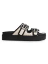 Rag & Bone Geo Buckle Platform Sandals In Antique White Black