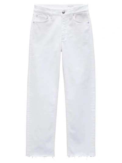 Rag & Bone Women's Harlow Stretch Mid-rise Straight-leg Jeans In Optic White