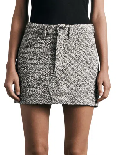 Rag & Bone Women's Itty Bitty Tweed Miniskirt In Black White