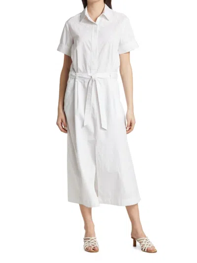 Rag & Bone Women's Jade Embroidered Belted Shirt Dress In White