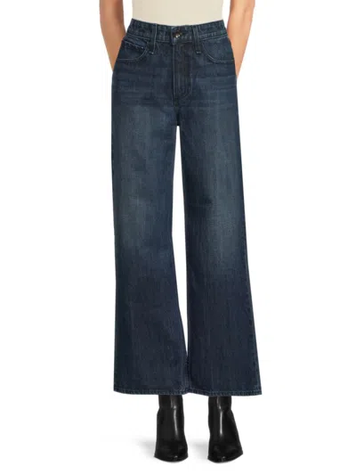 Rag & Bone Women's Lori Dark Wash Wide-leg Jeans In Blue