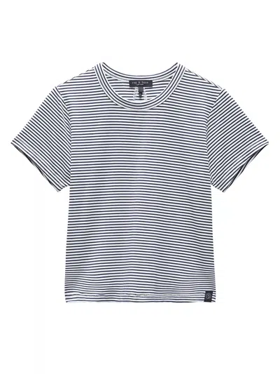 Rag & Bone Women's Luca Striped Baby Tee T-shirt, Black/white