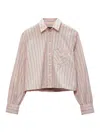 Rag & Bone Women's Maxine Striped Cotton Shirt In Khaki Multi