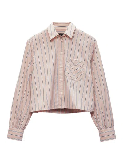 Rag & Bone Women's Maxine Striped Cotton Shirt In Brown Stripe