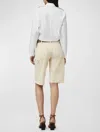 Rag & Bone Ultra Featherweight Lenna Crop Denim Button-up Shirt In White