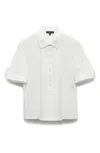 Rag & Bone Mixed Media Rib Polo In White