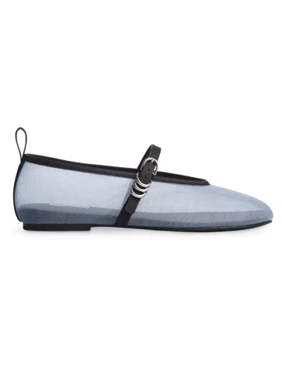 Rag & Bone Spire Mesh Mary Jane Ballerina Flats In Ice Blue