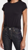 Rag & Bone Women The Slub Tee Black Short Sleeve Cotton Jersey T-shirt In Black