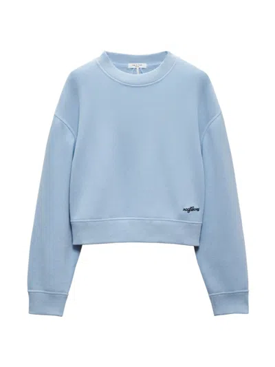 Rag & Bone Vintage Cotton-terry Crewneck Sweatshirt In Rain Drop