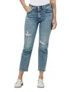 Rag & Bone Wren Ripped High Waist Ankle Slim Jeans In Blue