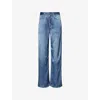 Rag & Bone Womens Miramar Logan Carpenter Printed Woven Trousers Avalon In Avalon