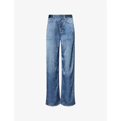 Rag & Bone Womens Miramar Logan Carpenter Printed Woven Trousers Avalon