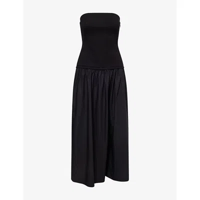 Rag & Bone Womens Black Irina Bandeau Woven Midi Dress