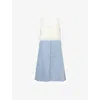Rag & Bone Womens Blchs Jayde Square-neck Denim-blend Mini Dress In Blue