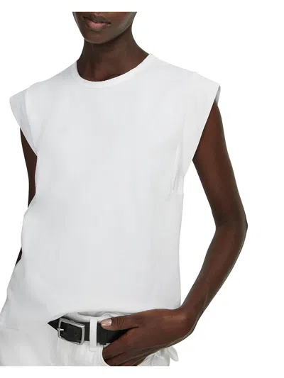 Rag & Bone Womens Cap Sleeve Solid Pullover Top In White
