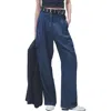 Rag & Bone Womens Cargo Wide Leg Wide Leg Jeans In Blue