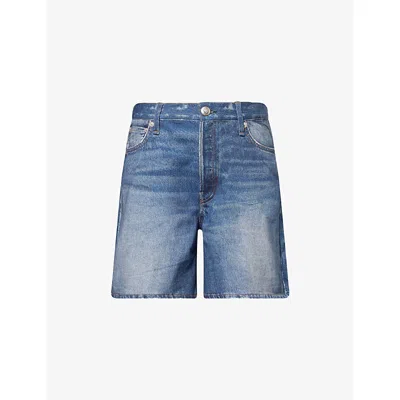 Rag & Bone Womens Cosmos Miramar Kaia Denim-print Cotton-jersey Shorts